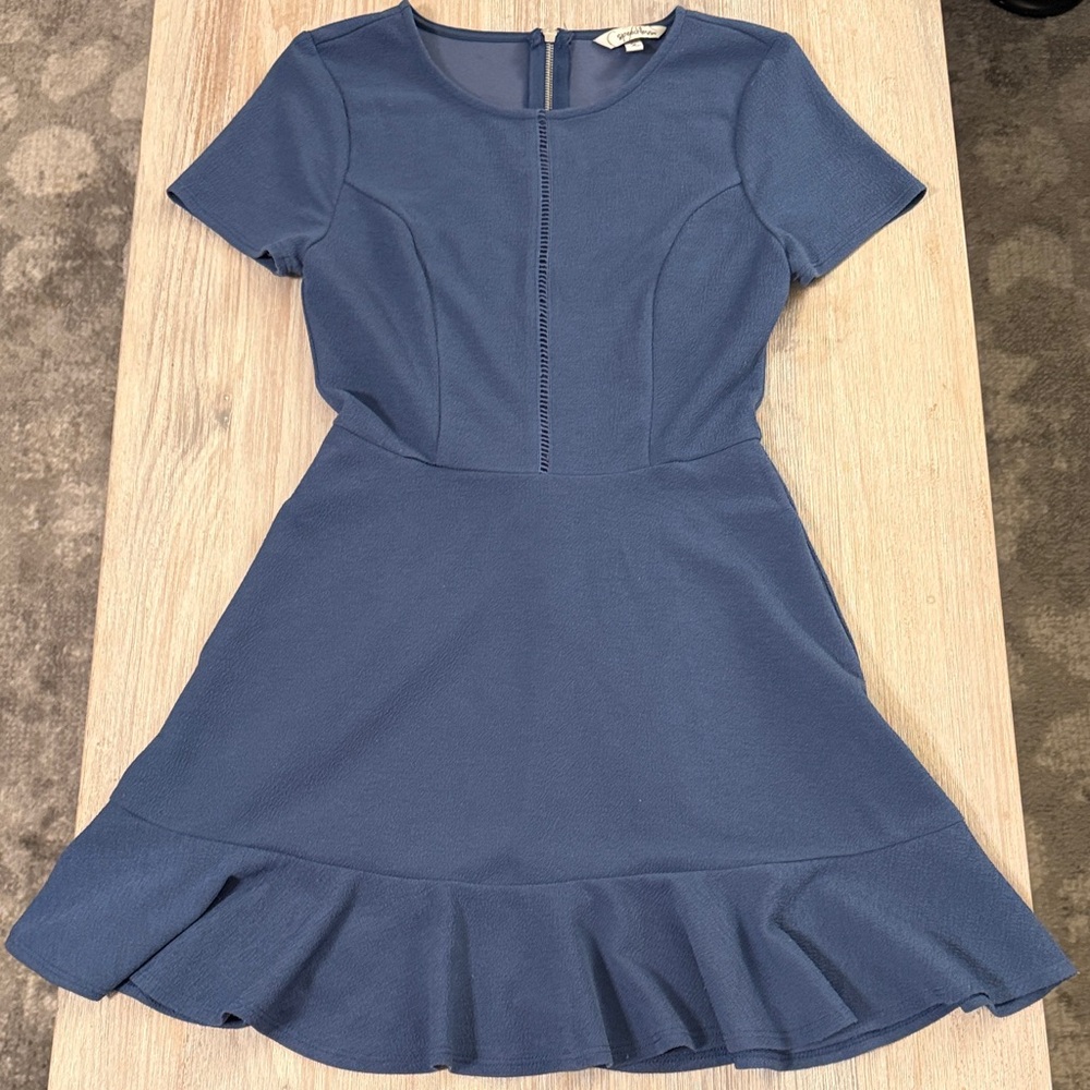 Juniors Blue Short Sleeve Dress
